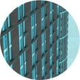 thumbnail image 1 of Ahgly Company Machine Washable Indoor Round Transitional Charcoal Blue Area Rugs, 8' Round, 1 of 7