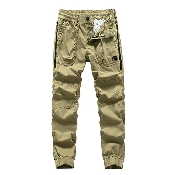 Fnnxeal Big and Tall Pants, Men's Relaxed Fit Cargo Sweatpants Cargo Pants With Stretch Breathable Casual Slacks with Multi Pockets Breathable Outdoor Khaki Trousers for Men 3XL