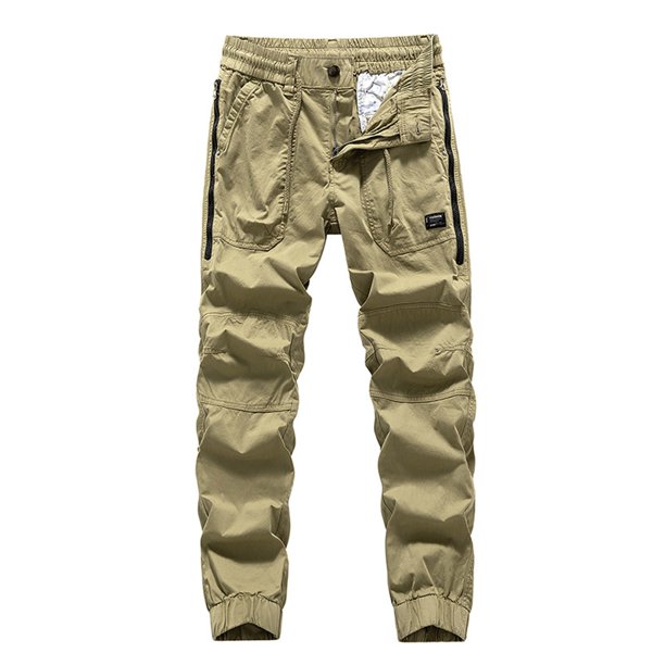 Pantalones largos para hombre, moda informal, cómodos, sólidos, con bolsillos, con cordón ajustable, pantalones regulares de poliéster para hombre.