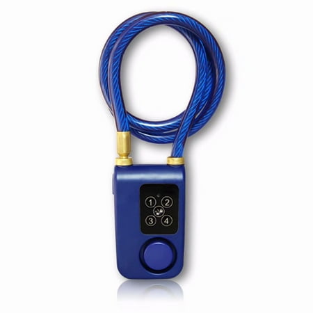Braided Steel Cable - Waterproof Smart Lock Automatic Alarm, Bike/Motorcycle/Gate Lock With 110db Alarm 0.38