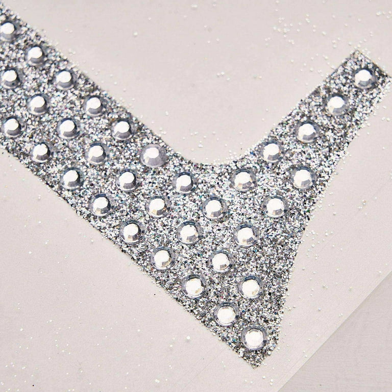 4 in Letter Silver Self-Adhesive Rhinestones Gems Sticker