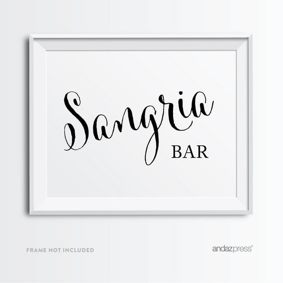Sangria Bar Formal Black & White Wedding Party Signs
