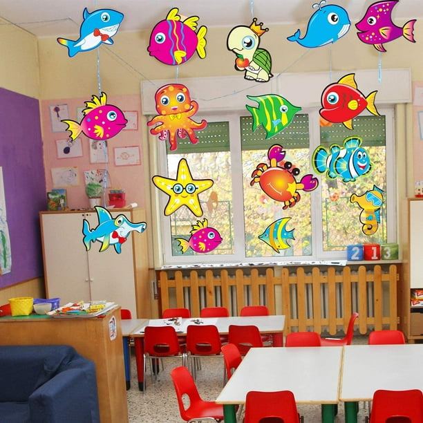60 Pieces Sea Animals Cut-Outs Fish Classroom Accents Cutouts