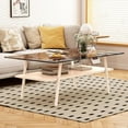 thumbnail image 4 of BJSN Glass Coffee Table for Living Room Small Gold Mid Century Coffee Table for Living Room with Wood Shelves (Black Frame, Transparent Glass   Brown Wood),Brown Glass   White Wood, 4 of 10
