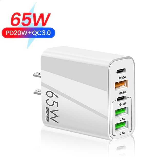 Accesorios de carga rápida de 5 puertos Adaptador de cargador de teléfono de 65 W para Xiaomi iPhone 14
