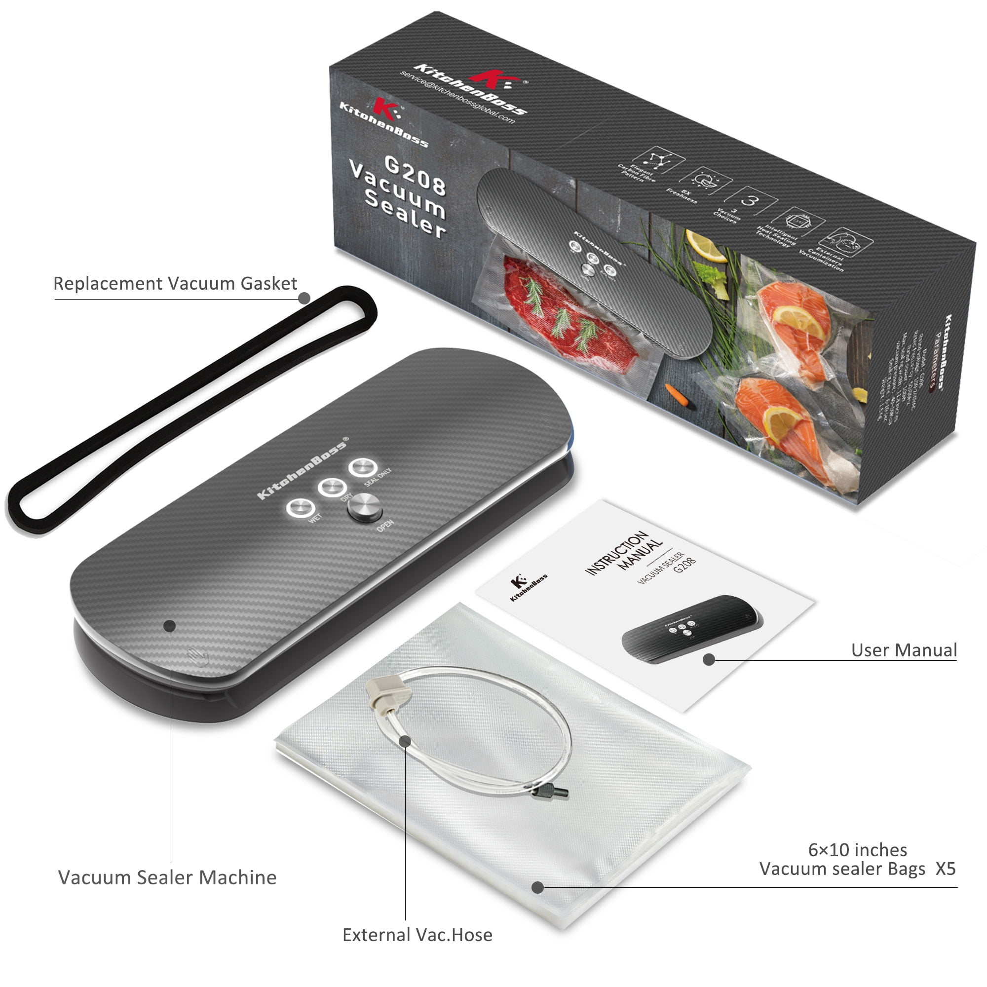 KitchenBoss Packaging machines, Automatic Compact Food Packaging Machine, Vacuum Sealer Machine