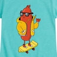 thumbnail image 3 of Instant Message - Hot Dog Skater - Toddler And Youth Girls Short Sleeve Graphic T-Shirt, 3 of 6