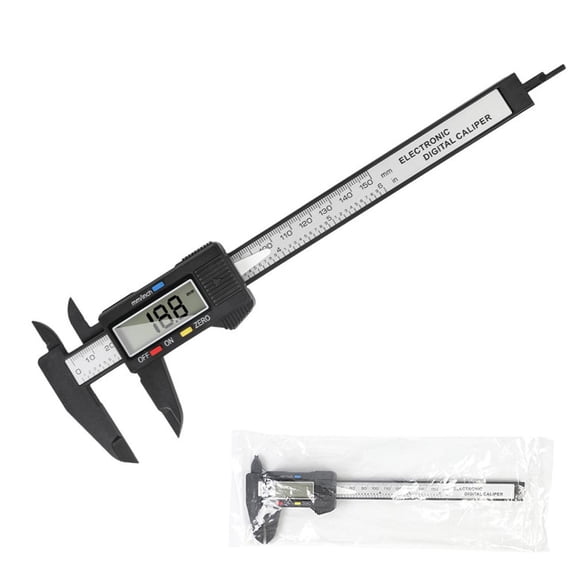Digital Vernier Caliper with LCD Screen, 150mm Precision Measuring Tool, Carbon Fiber Composite Electronic Caliper for Crafts, DIY Projects
