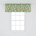 thumbnail image 2 of Ambesonne Retro Window Valance, Vintage Beach Summer, 54" X 18", Olive Green Seafoam, 2 of 3