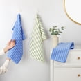 thumbnail image 2 of Unique Bargains Classic Stripe Bath Hand Towels Cotton Soft Absorbent Light Green 2-Piece, 2 of 5