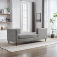 thumbnail image 5 of Updated 77.95'' Wide Modern Double-Sided Upholstered Chaise Lounge Indoor,Chenille Fabric Sleeper Sofa Couch With 4 Throw Pillows, Daybed with Rubberwood Legs For Living Room, Bedroom, Apartment, 5 of 8