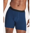 Hanes Ultimate Big Men’s Cotton Boxer Brief Underwear, Blue/Red, 4Pack