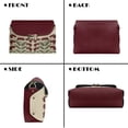 thumbnail image 5 of Pzuqiu Flower Print Women Leather Crossbody Bag Metal Chain Strap Versatile Small Leather Crossbody Bags for Women Craftsmanship Vintage Trendy for Daily Life, 5 of 7