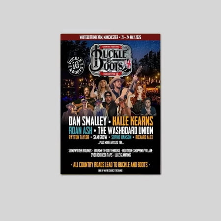 Dan Smalley Buckle & Boots 2026 Country Music Festival Live Music UK Size 24''x36'' Goldengate