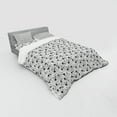 thumbnail image 3 of Flower Duvet Cover Set, Sketchy Drawn Continuous Pattern of Hibiscuses in Monochrome Design, Bedding Set with Shams and Fitted Sheet, 3 Sizes, by Ambesonne, 3 of 3