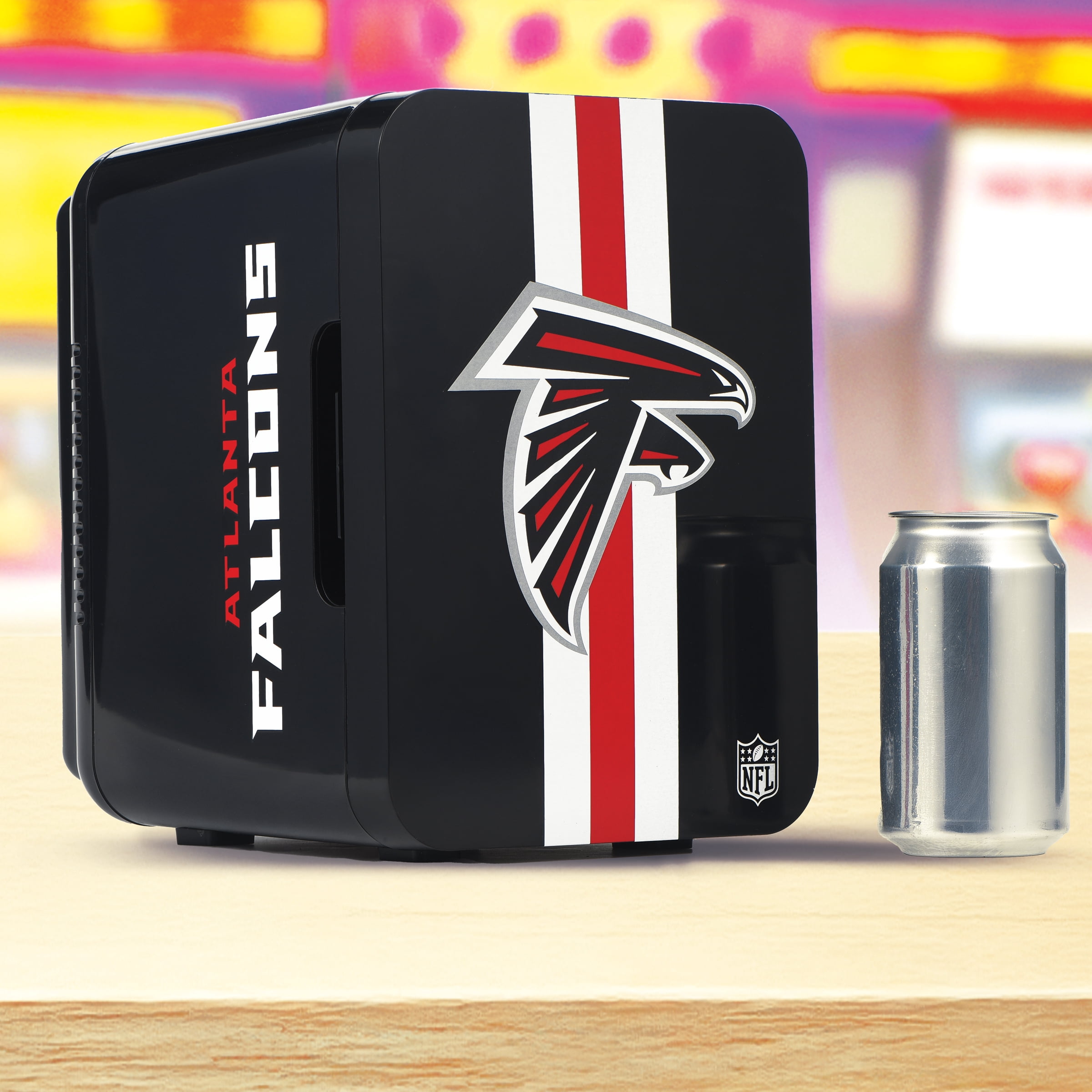 NFL Atlanta Falcons Mini Fridge, Black, 4L, 6 Cans
