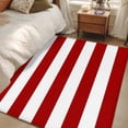 thumbnail image 5 of Modern Simple Washable Area Rugs 2.7'x5', Red White Stripes Low Pile Throw Living Room Rug Non-Slip Sturdy Edge Binding Carpet for Indoor Entryway Bedside Kitchen, 5 of 9