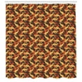 thumbnail image 3 of Ambesonne Kangaroo Shower Curtain, Animals and Palm Leaves, 69"Wx84"L, Pale Orange Rust, 3 of 3