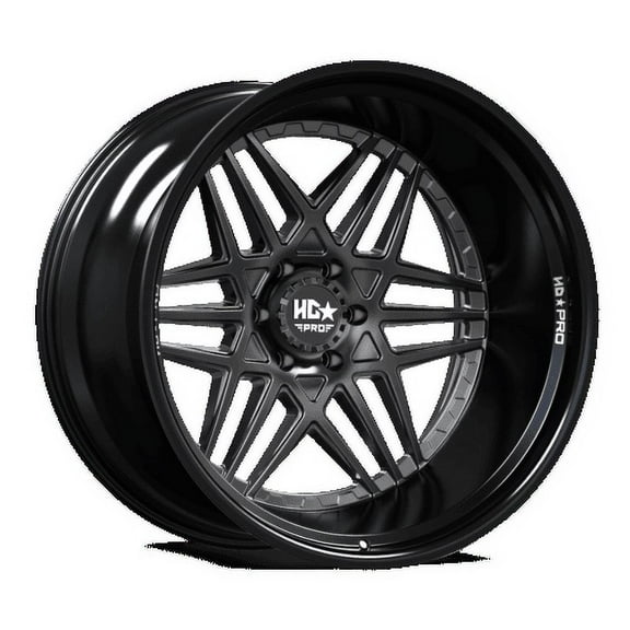LUXXX HD Alloy Rims LHDPRO3 24X14 6X139.7 -76 706.1 Gloss Black Lip Matte Black Face