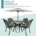 thumbnail image 3 of MEETWARM 5 Piece Patio Dining Set, Outdoor All-Weather Cast Aluminum Dining Table Set, Patio Furniture Set for Backyard Garden Deck, Include 4 Chairs and 1 Round Table with Umbrella Hole, 3 of 7