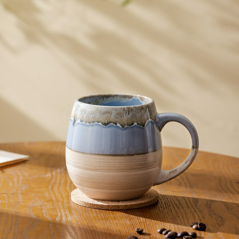 Fine art ceramic selling Blue mugs wide base mugs