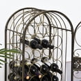 thumbnail image 5 of Yardi Yarda 45 Bottle Wrought Iron Wine Rack Jail, Wine Rack with Sliding Lock Door, Wine Rack with Antique Bronze Finish, Brown, 5 of 11
