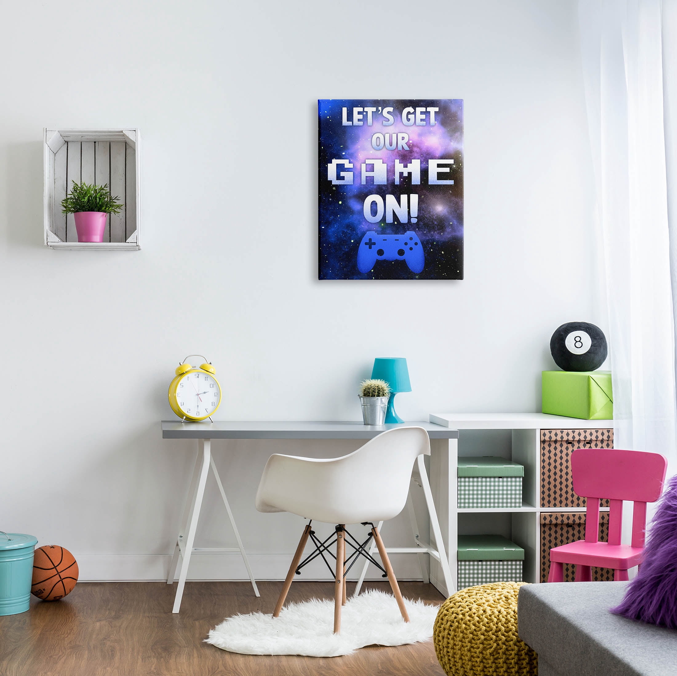 Stupell Industries Let's Get Our Game On Phrase Graphic Art Gallery Wrapped Canvas Print Wall Art, Design by Marcus Prime
