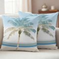 thumbnail image 4 of 2 Pack Outdoor Waterproof Throw Pillow Covers,Watercolor Beach Palm Trees Decorative Square Pillow Case Patio Pillowcases for Chair Couch Sofa 16x16in, 4 of 9