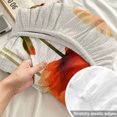 thumbnail image 4 of Cal.King Size Fitted Sheet Set - Red Poppy Flower 3 Piece Bedding Sets 16" Deep Pocket Fitted Sheet with 2 Pillowcases, Spring Floral Botanical Rustic Beige Brushed Microfiber Hotel Luxury Bed Sheets, 4 of 9
