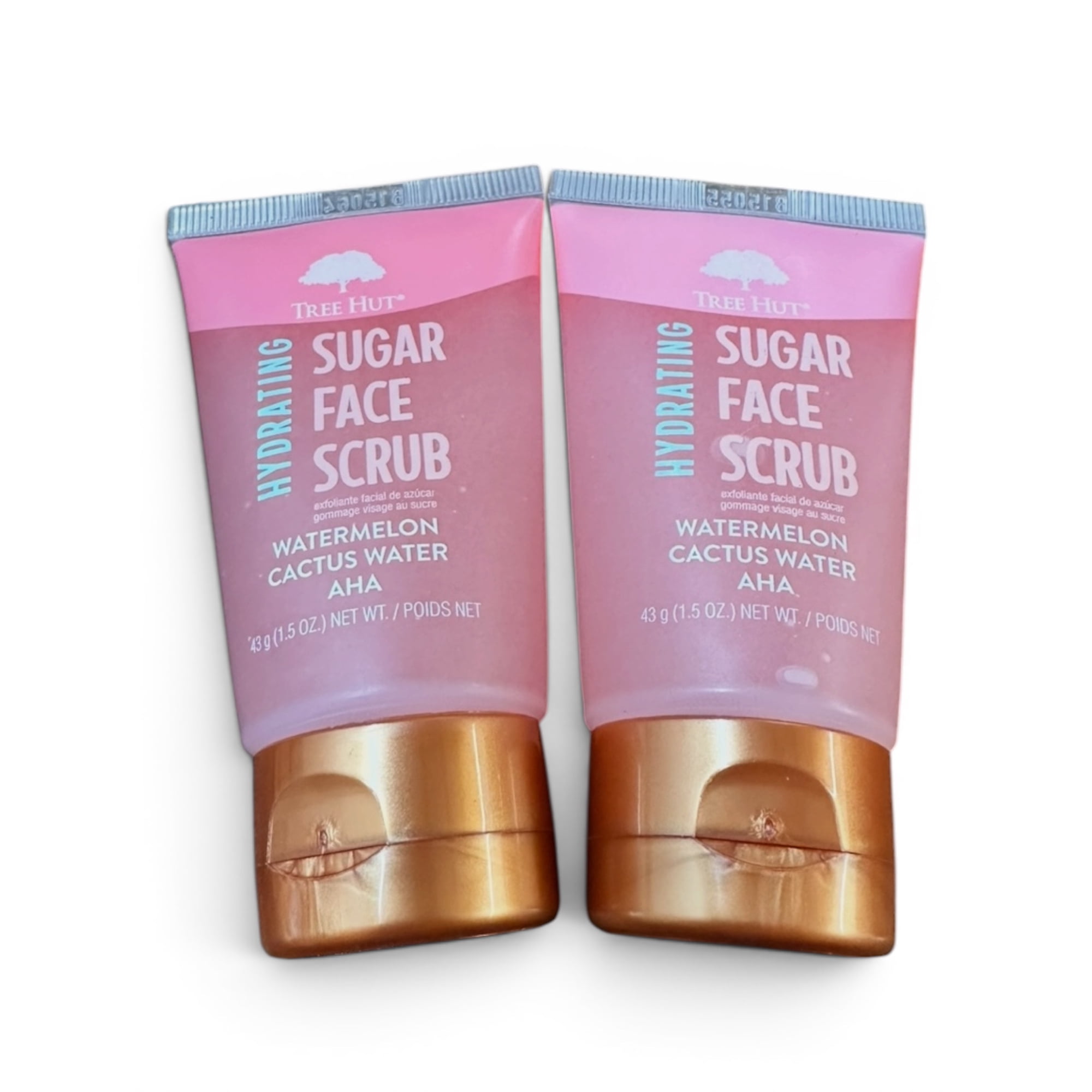 Tree Hut Watermelon Cactus Sugar Face Scrub Hydrating 1.5oz, Travel Size 2 Pack
