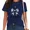 C-Navy blue, variant on UNISHE Women's Casual Short Sleeve Faith Tee Elegant Satin Ribbon Bow Inspirational T-Shirt Blue, 2XL