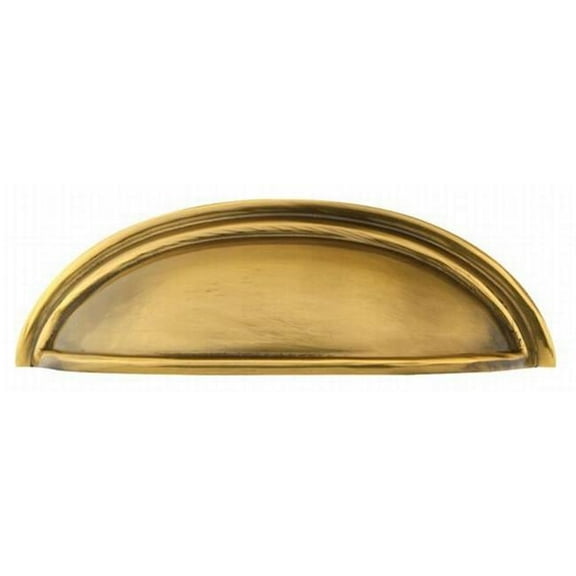 4 in. Center to Center Cup Cabinet Pull, French Antique Brass