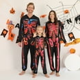 thumbnail image 5 of Baozhu Family Matching Halloween Onesies Pajamas,Funny Skeleton Printed Hooded Zippered PJs Holiday Loungewear for Kids(Unisex 2T-12T), 5 of 12