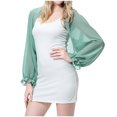thumbnail image 3 of UVEASISHA Chiffon Cardigan for Women Long Sleeve Cropped Sun Protection Cardigans Sheer Casual Summer Bolero Shrug Cover Ups Green Free Size, 3 of 9