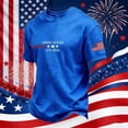 thumbnail image 2 of Ruiwill Mens T-Shirts 4Th Of July Independence Day Patriotic Fashion Tops Crew Neck Short Sleeve Flag Print Summer Mens Tops Size S Blue, 2 of 3