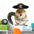 thumbnail image 1 of Funny Chipmunk Pirate Wall Decal Wallmonkeys Peel and Stick Decals for Boys (36 in W x 34 in H) WM503004, 1 of 4