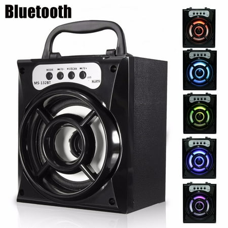 Portable Mobile MultiMedia Wireless Stereo bluetooth LoudSpeakers Subwoofer Soundbox Party Karaoke LED Outdoor Indoor Speaker Handfree USB AUX FM Radio TF For iPhone Sams (Best Bluetooth Speaker For Iphone 5c)