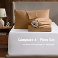 thumbnail image 5 of Clara Clark King Sheets Set, Hotel Luxury 4 PIece Deep Pocket Sheets, Ultra Soft Microfiber Bed Sheets Set, Mocha Brown, 5 of 8