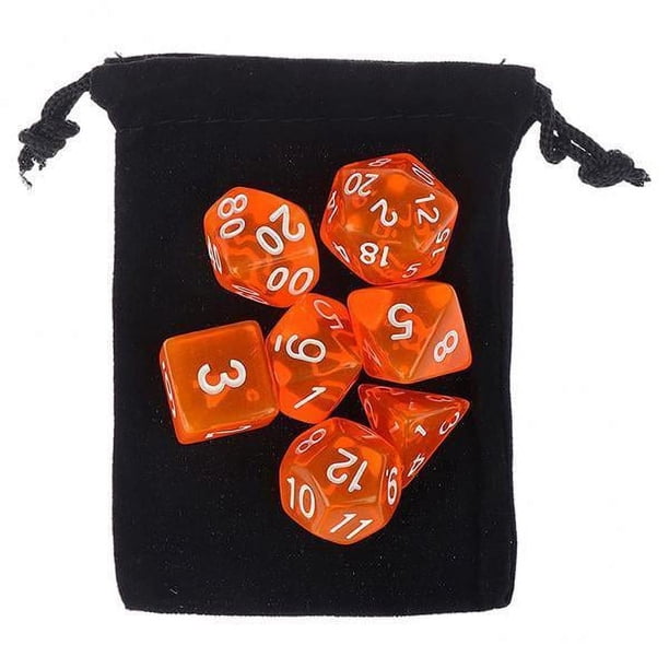 Dados poliédricos,Juego de 7 dados poliédricos,accesorios para juegos de mesa,Juego de dados digitales multifacéticos con bolsa de almacenamiento,Kit de dados acrílicos para juegos de
