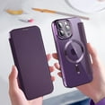 thumbnail image 5 of ELEHOLD Slim Flip Wallet Case for iPhone 14 Pro Max 6.7" with Transparent Clear Back RFID Card Holders Magnetic Closure Compatible with MagSafe Shockproof Anti-Scratches Case,Purple, 5 of 7