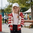 thumbnail image 4 of FKELYI Kids Hoodies with Full Zipper Hohoho Santa Claus Print Cosy Sweatshirt Jacket with Pockets Fleece Girls Hooded Top Streetwear for School Home, S, 4 of 6