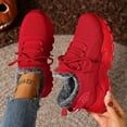 thumbnail image 2 of Modisza Breathable Walking Sneakers for Women Winter Fleece Lined Mesh Tennis Shoes Lace Up Arch Support Running Sneaker Red Size 8, 2 of 5