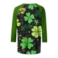 thumbnail image 7 of Craaazy Women's St Patricks Day Sweatshirts Comfy Clover 3/4 Sleeve Crew Neck Shirts Gifts, 7 of 7