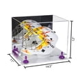 thumbnail image 2 of Deluxe Acrylic Lacrosse Helmet Display Case with Mirror, Purple Risers and Clear Base (A002-PR), 2 of 2