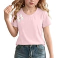 thumbnail image 2 of Zpanxa Girls Shirts, Girls Summer Tops Kids Summer Solid Color Short Sleeve Round Neck T-shirt Top Kids Pink 3 Years, 2 of 8