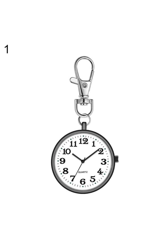 Fashion Round Dial Quartz Analog Nurse Medical Keychain Pocket Watch