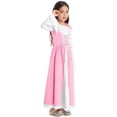 thumbnail image 2 of inhzoy Robe Rétro Renaissance pour Filles Princesse Médiévale Victorienne Manches Longues Évasées Lacée Robe Irlandaise Rose 12, 2 of 7