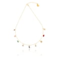 thumbnail image 1 of Collar dorado mujer CYRA con dijes circonia colores, 1 of 3