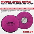 thumbnail image 2 of Gerson NIOSH XP100 Pancake Filters with Organic Vapor Acid Gas Nuisance Odor Relief Pair, 2 of 6