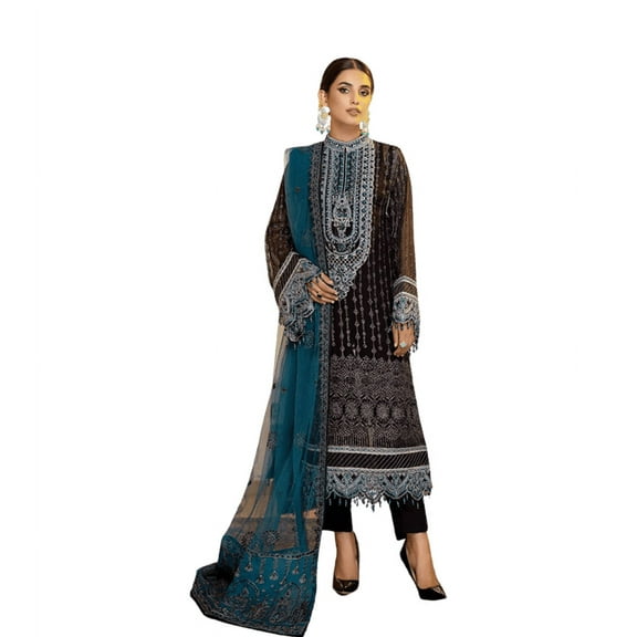 New Stylish Acadia Charcoal Georgette Salwar Kameez For Women